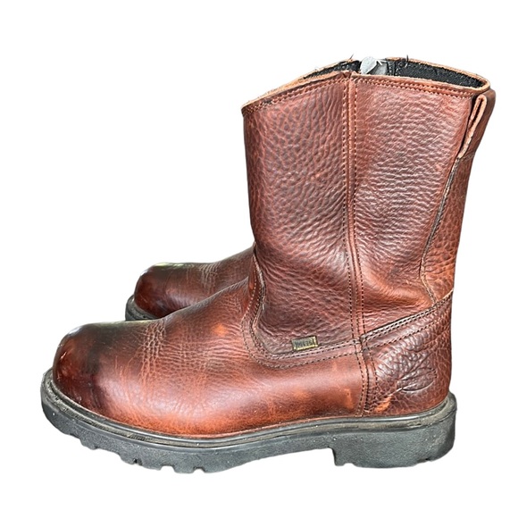 IRON AGE 10 INCH WELLINGTON WITH ZIPPER COMPOSITE TOE BROWN - Picture 8 of 11